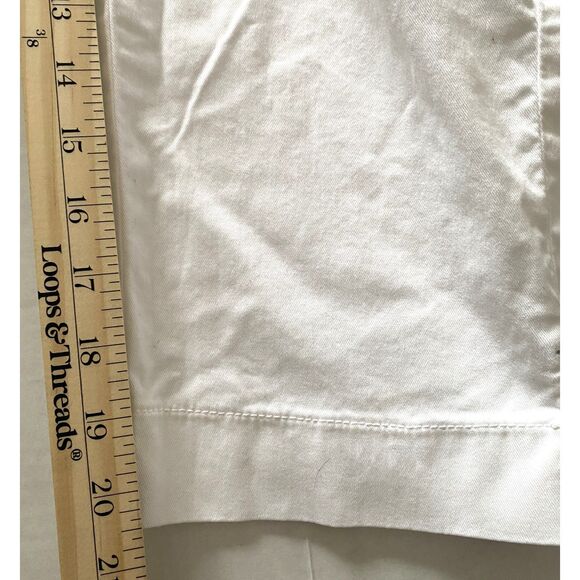 NYDJ White Lift Tuck Crop Chino Pants Cotton Blend Straight Crop Sz 6 - Picture 8 of 11